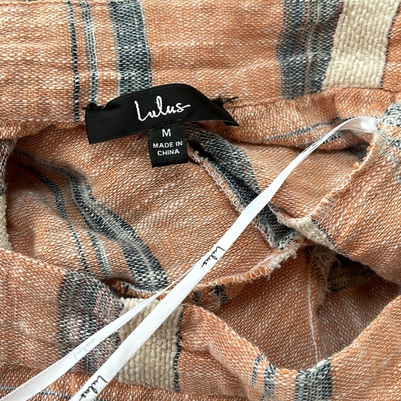NWOT LULU’S Striped V-Neck Tiered Boho Dress dusty orange size M with pockets - Picture 11 of 12